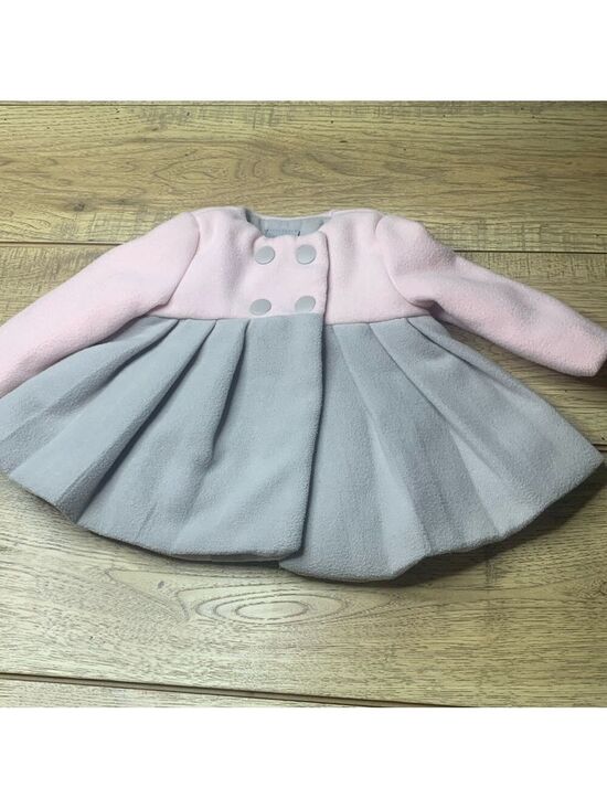 Tahari baby Other - Tahari Baby Pink & Gray Full Length Pleated Coat Size 0-3 months